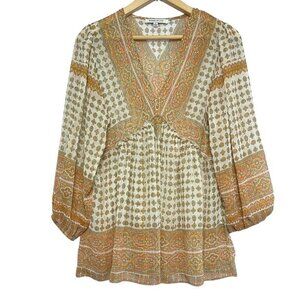 Rose And Olive Sheer‎ Fairy Top Womens Size S Empire Waist Peasant Renaissance